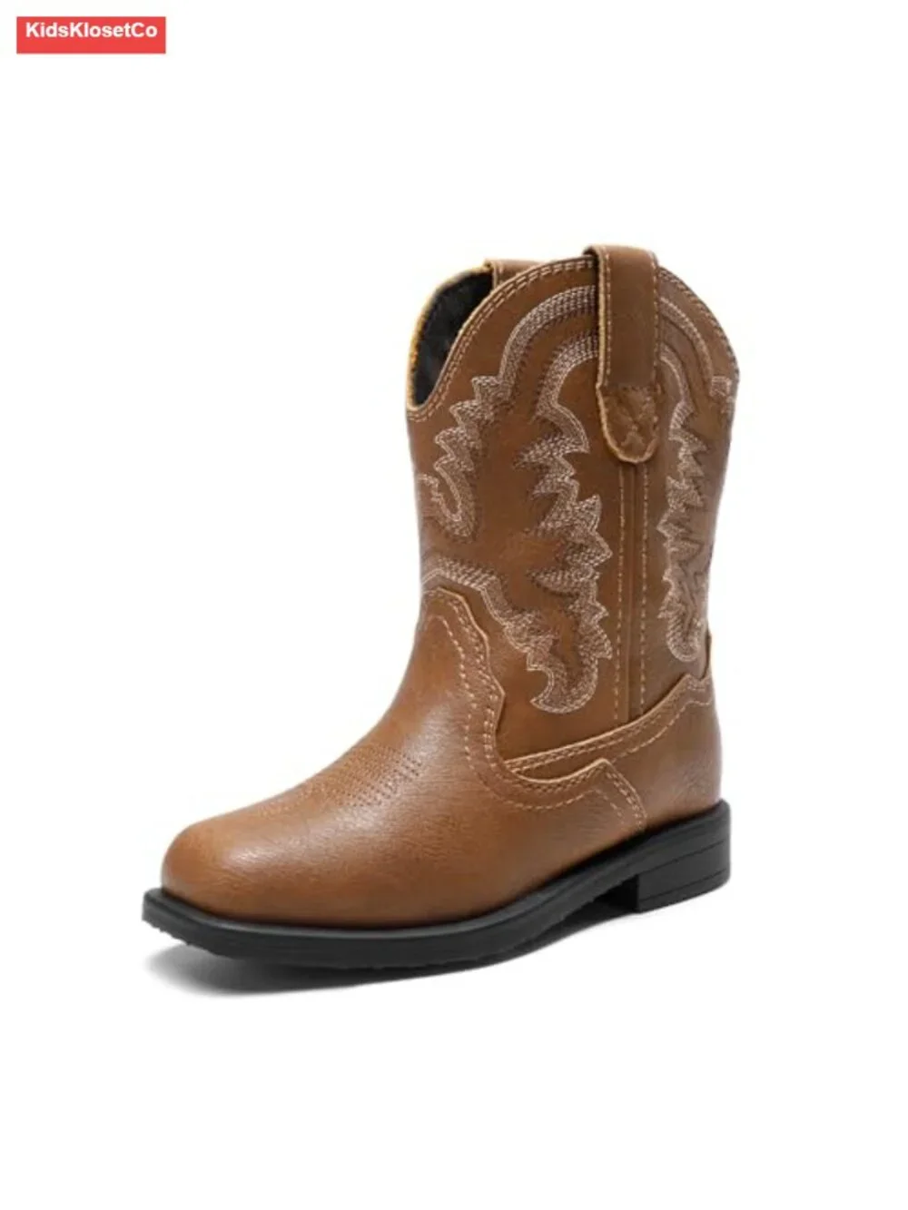 Toddler Boys Girls Cowgirl Boots Square Toe Mid Calf Western Pull-On